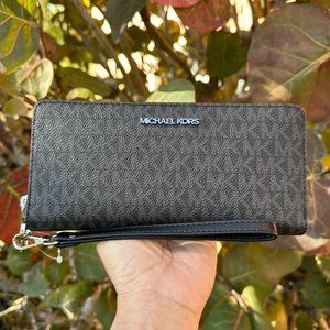 Michael Kors Jet Set Travel Large Continental Wallet MK Black
